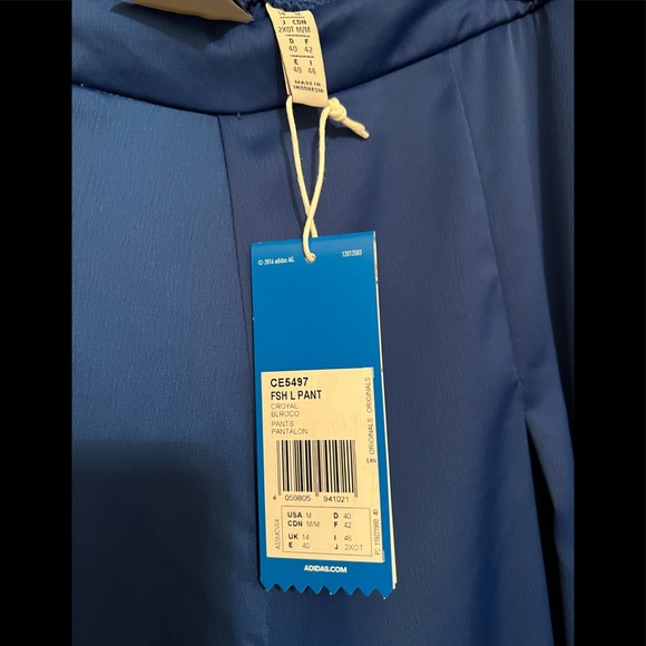 NWT ADIDAS ROYAL BLUE THREE STRIPE WIDE LEG PANT - Picture 8 of 9